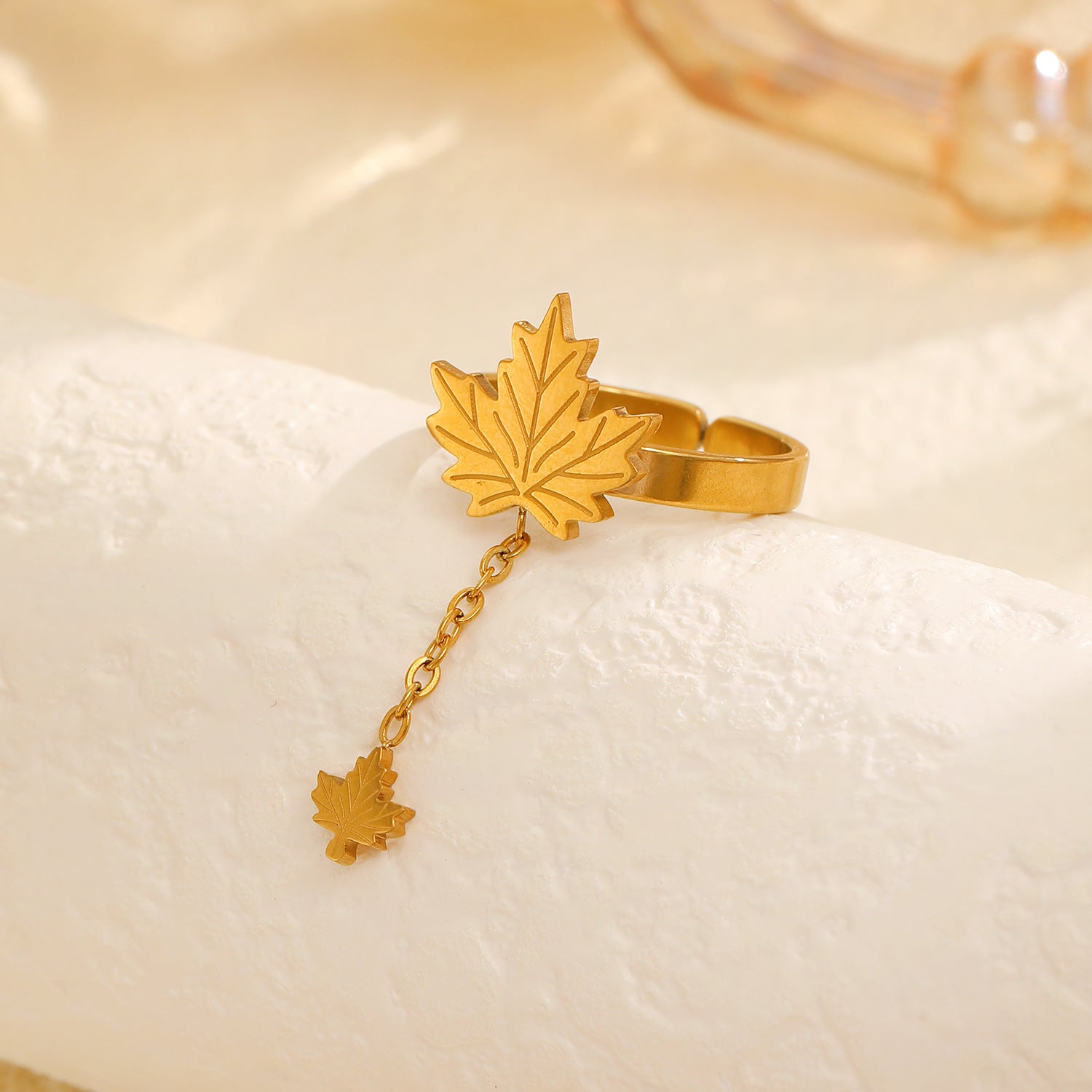 Wholesale Tassel Maple Leaf Stainless Steel Pendant
